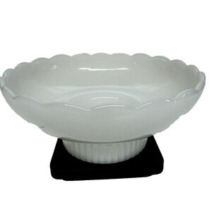 Vintage E. O. Brody Co. Pedestal Candy Bowl M2000 Milk Glass Cleveland O. U.S.A.